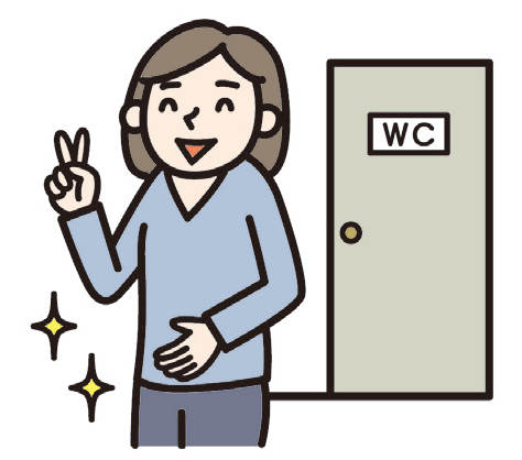 便秘が解消して喜んでいる人のイメージイラスト