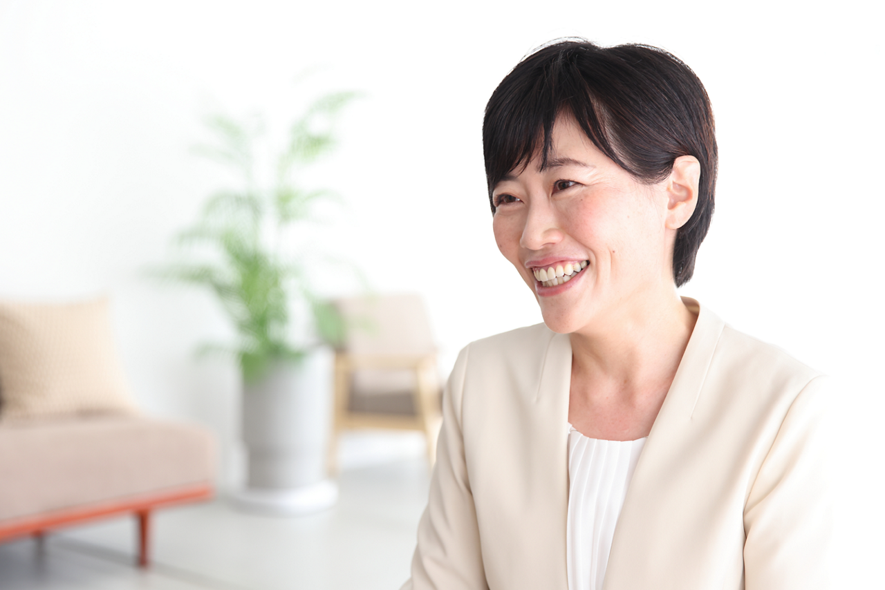 更年期のサポートを広げながら、もっとたくさんの人たちを笑顔にしたいと語る永田 京子（ながた・きょうこ）さん