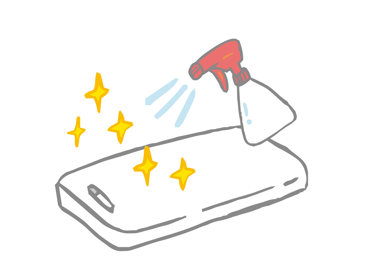 まな板を消毒するイメージイラスト