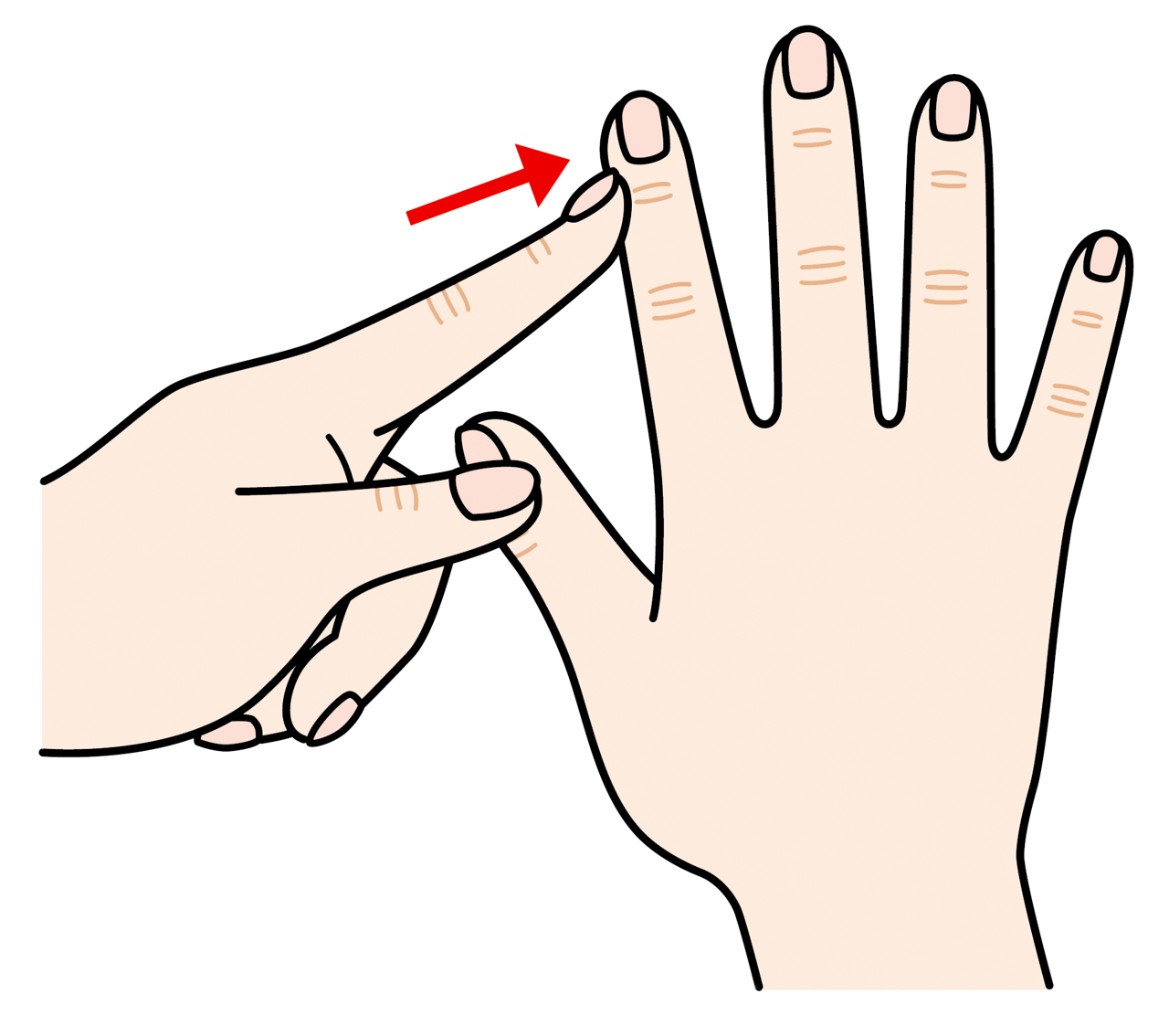 ヘバーデン結節やブシャール結節の症状改善に役立つ「関節プッシュ」のイメージイラスト