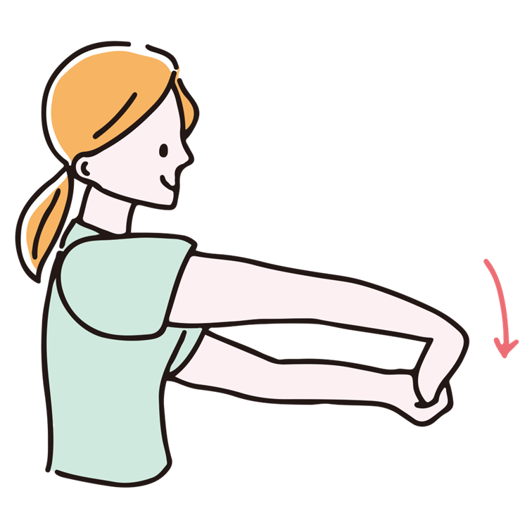 手根管症候群、ばね指、ドケルバン病の症状改善に役立つ「手首ストレッチ」のイメージイラスト