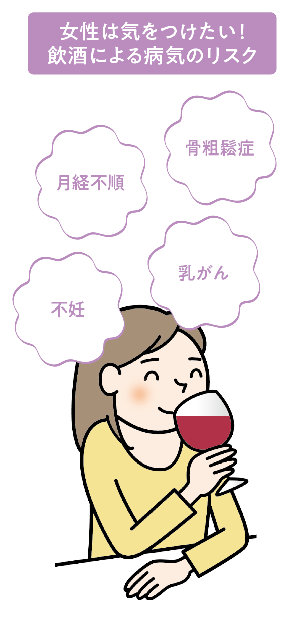 女性は気をつけたい！飲酒による病気のリスク