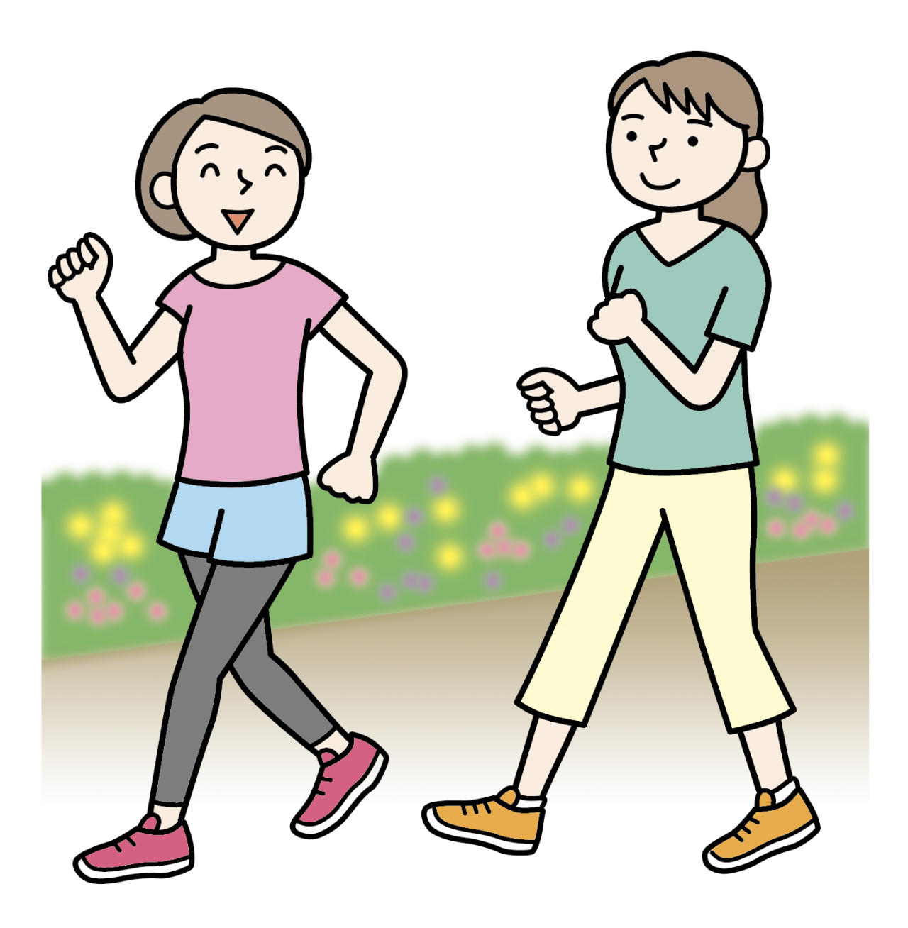 運動で血流をアップさせよう！ウォーキングのイラスト