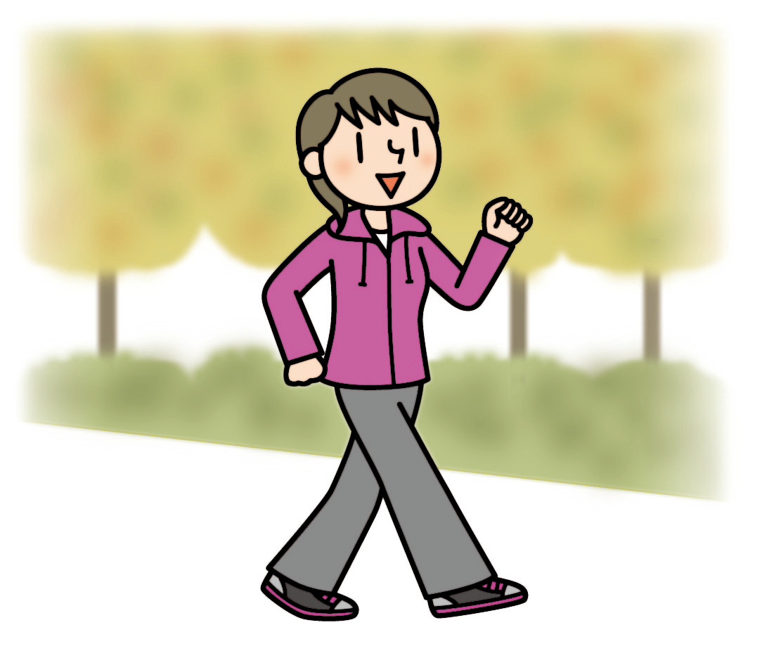 ウォーキングをする女性のイメージイラスト