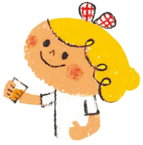 薬を飲む子どものイラスト